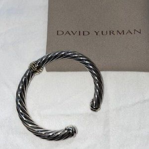 David Yurman 5mm Cable Single Station 585 Gold/Silver 925 Sterling Bracelet